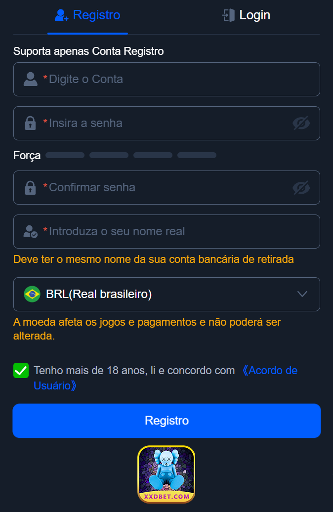 Cadastro rápido e seguro na xxdbet.com